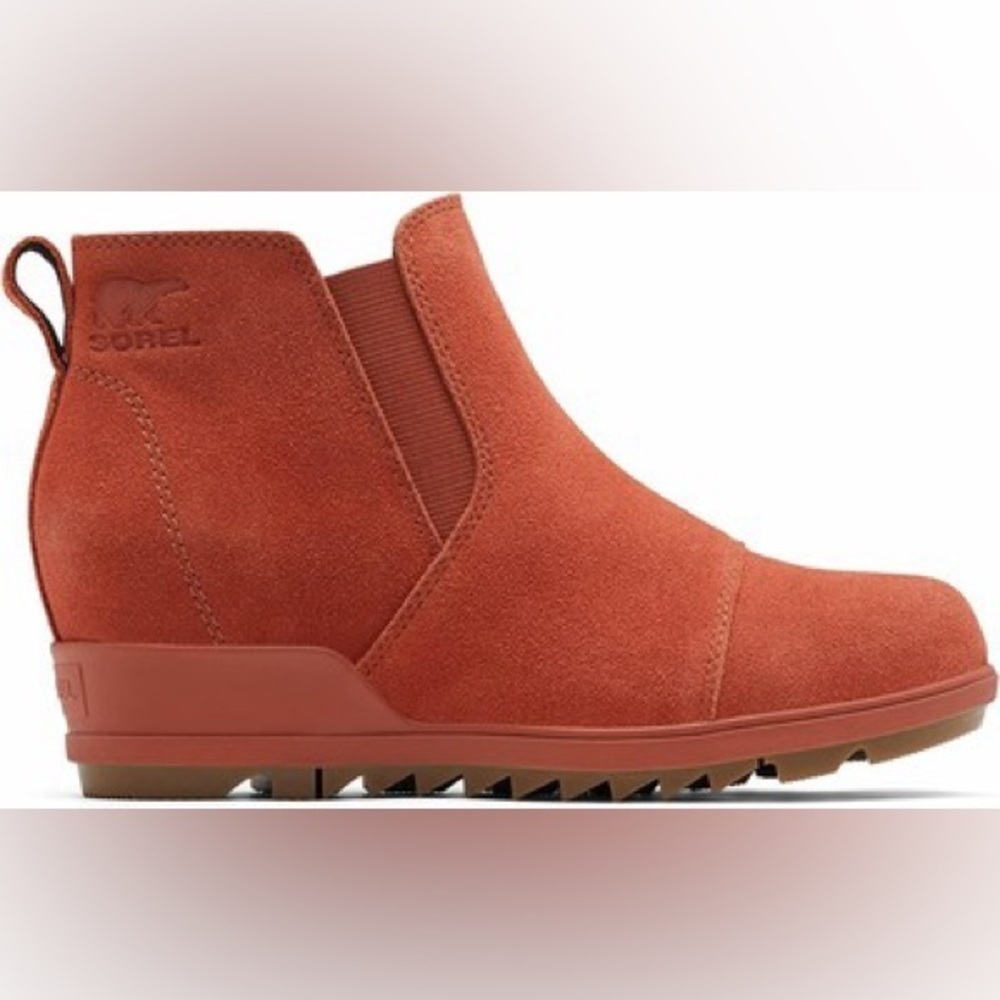 SOREL | Evie Pull-On Bootie, Waterproof Suede Leather in Warp Red, Size 8.5